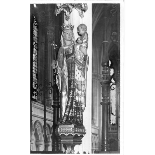 RP Postcard Downside Abbey Church the Lady Statue