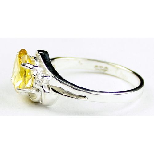 Golden Yellow CZ, 925 Sterling Silver Ring, SR176