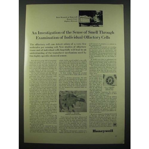 1965 Honeywell Research Ad - Individual Olfactory Cells