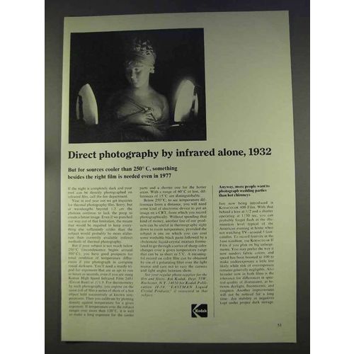 1977 Kodak Film Ad - Direct Photography by Infrared