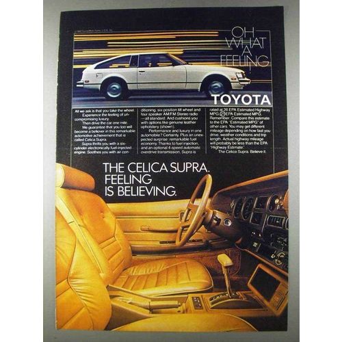 1980 Toyota Celica Supra Ad - Feeling is Believing