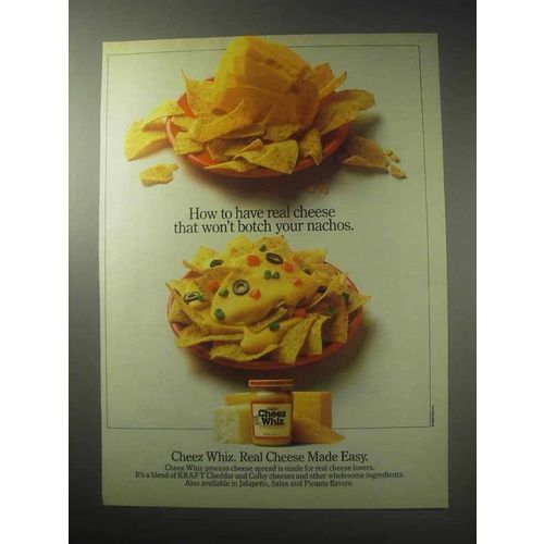 1985 Kraft Cheez Whiz Ad - Won't Botch Your Nachos