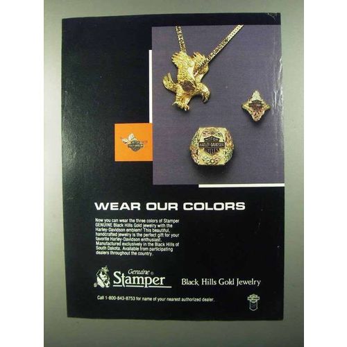 1986 Stamper Black Hills Gold Jewelry Ad - Our Colors