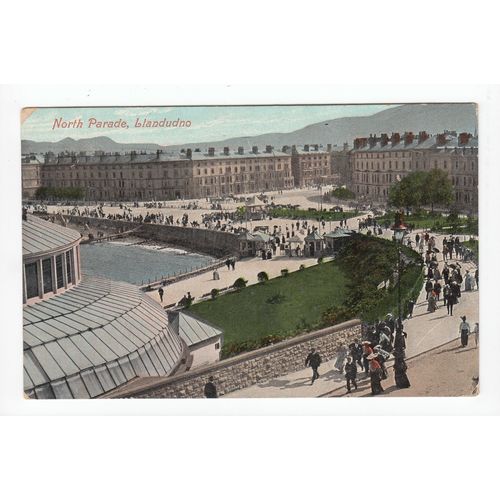 North Parade Llandudno 1908 Postcard