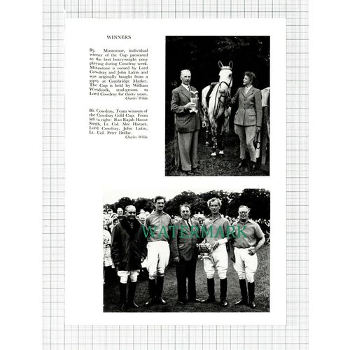 C5442) Lord Cowdray Moonstone Horse John Lakin Peter Dollar - 1959 Cutting
