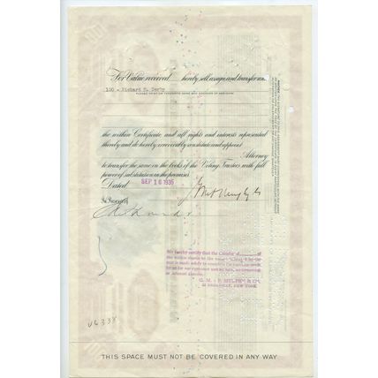 United Stores Corporation 100 Shares 1935 Stock Trust Certificate Murthy & Co