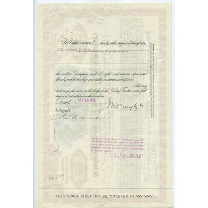 United Stores Corporation 100 Shares 1935 Stock Trust Certificate Murthy & Co