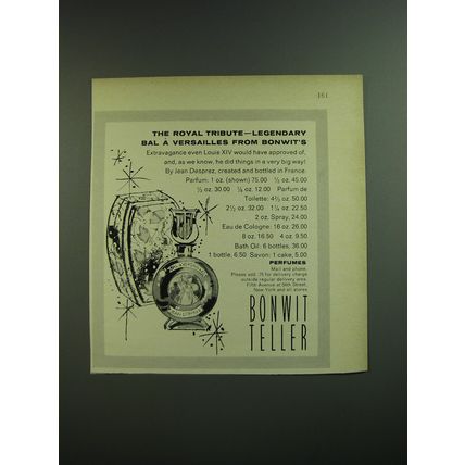 1969 Bonwit Teller Jean Desprez Bal a Versailles Perfume Ad - The Royal Tribute