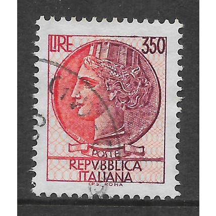 ITALY 1968 COIN OF SYRACUSE 350L ORANGE RED & YELLOW SG 1219A FINE USED#