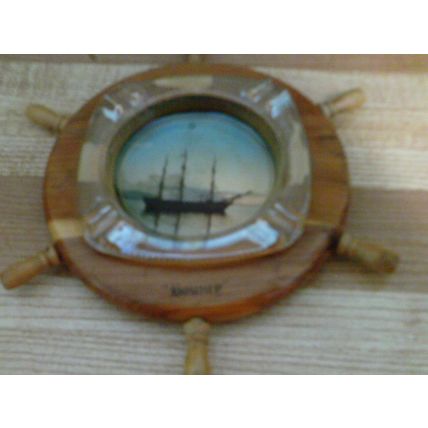 Wood ashtray ship steering wheel BOUNTY
