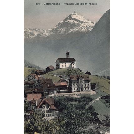 Gotthardbahn Wessen Und Die Windgelle Antique Switzerland Postcard
