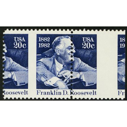 1950, MNH 20¢ FDR Spectacular Perf Shifted Error Margin Copy - Stuart Katz