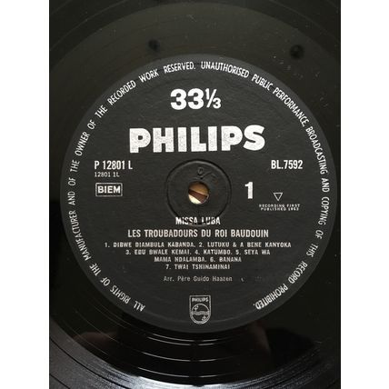 MISSA LUBA - LES TROUBADOURS DU ROI BAUDOUIN (UK VINYL LP, 1963)