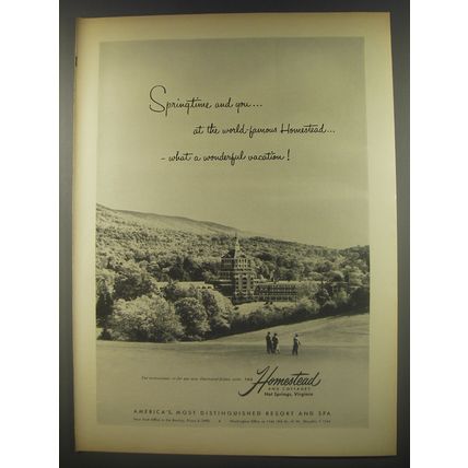 1956 Homestead Resort Ad - Springtime and you.. at the world famous Homestead
