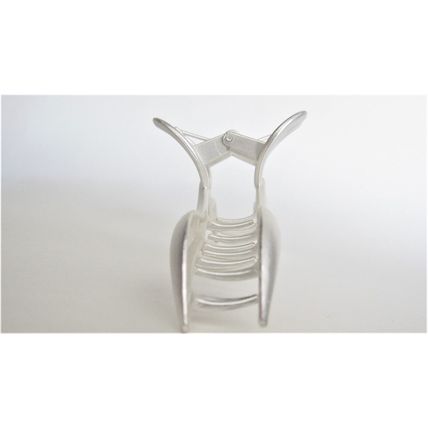 Long matte silver tone heart shaped metal hair claw clip