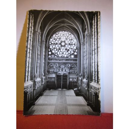 ROSE WINDOW SAINTE CHAPELLE, Paris France unused vintage postcard Holy Chapel #