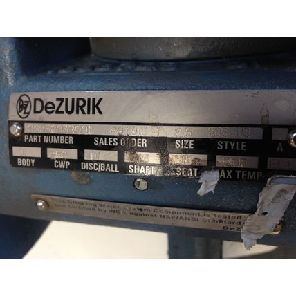 NEW DeZURIK 9623803R001, 4001001 VALVE, 2-1/2" QUARTZ QX2VB02SDA-DWC01,FJ