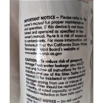 Kenmore 46-9083 Replacement Refrigerator Water Filter