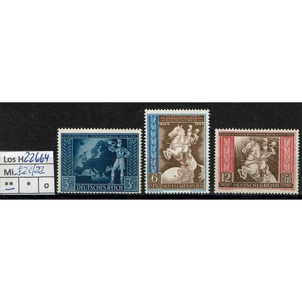 Los H22664: Deutsches Reich Mi. 820/22 **