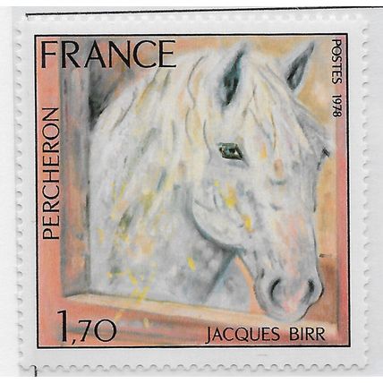 FRANCE 1978 MINT UNMOUNTED MNH ART PERCHERON HORSE JACQUES BIRR ARTIST