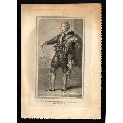 H.R.H. GEORGE, PRINCE OF WALES 1790 Louis Sailliar - Richard Cosway ENGRAVING