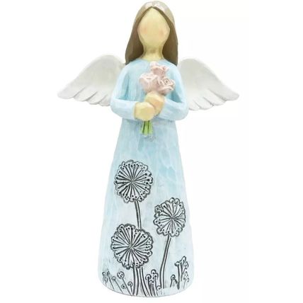 Meadow Flower Angel Blue Figurine Ornament 15 CM Gift Home Decor
