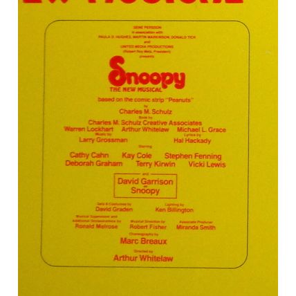SNOOPY, starring David Garrison - 1982 original poster - Lamb's Theatre New York