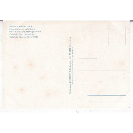 Barcelona Plaza Cataluna Spain Postcard unused creased