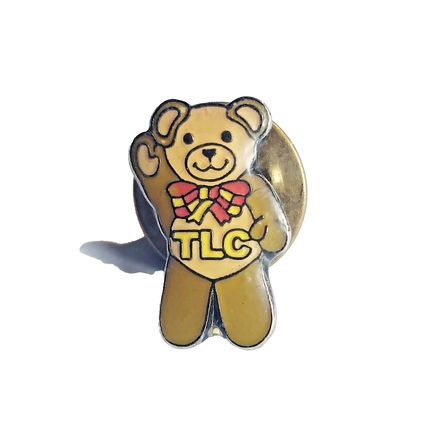 TLC Bear Pin Badge Collectable Used Perfect Condition 9.8mm x 16.1mm Epoxy BA110