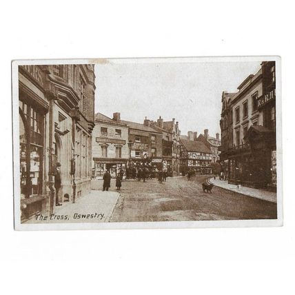 Oswestry, The Cross, Shropshire, Postcard.