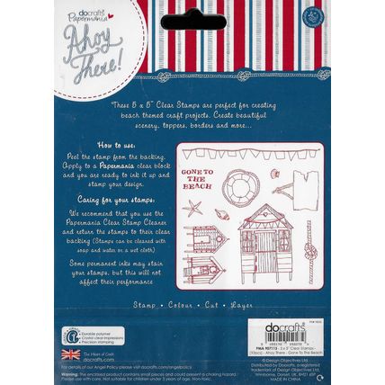 Papermania. 5"x5" Ahoy There Stamp Set. Stamping Cardmaking Scrapbooking Crafts