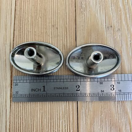 Set of 2 Satin Nickel Oval Shell Knob Cabinet Pulls Flower Drawer Knobs Hardware