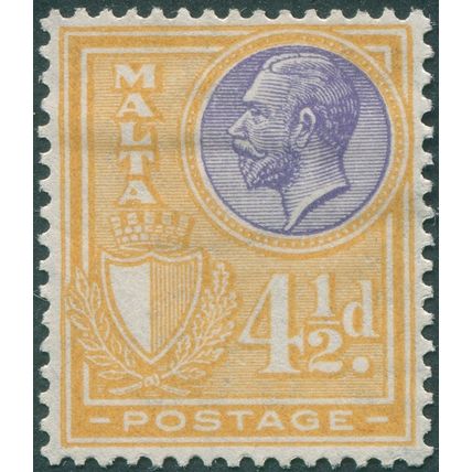 Malta 1926 4½d. lavender & ochre SG164 unused