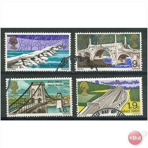 GB stamps 1968 used Set - SG 763-766 - British Bridges