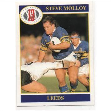Steve Molloy, Leeds, card #60 MERLIN Rugby League 1990's Trading Card
