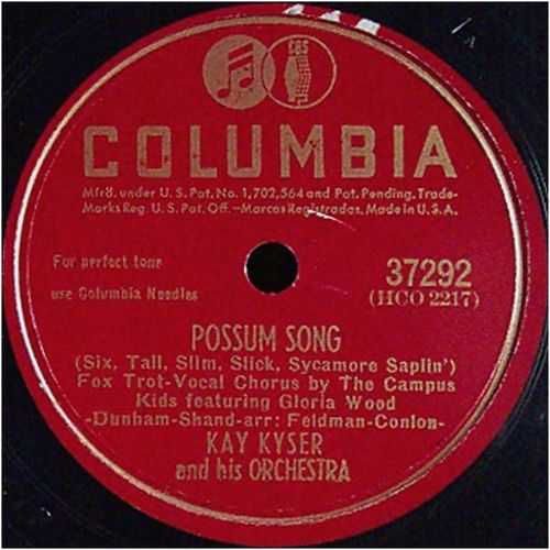 Columbia 78 #37292 - "As Long As I Live" & "Possum Song" - Kay Kyser Orchestra