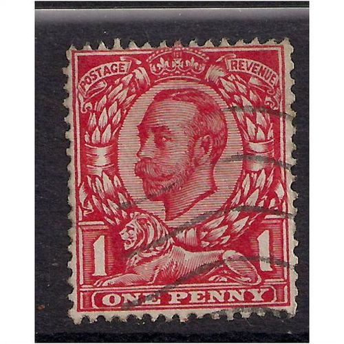 GB 1912 KGV 1d Scarlet used stamp wmk 49. (B898 )