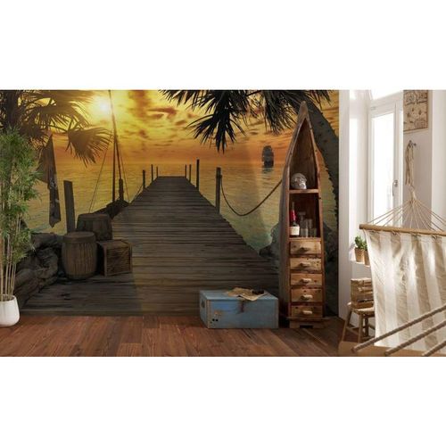 368x254cm Wall mural TROPICAL ISLAND "TREASURE PIRATES ISLAND" photo wallpaper