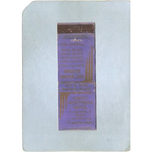 MN Crookston Matchcover Great Northern Hotel & Great Northern Restaurant s~41