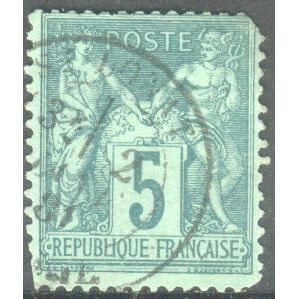 France 1876 - SG282 - 5c green - Peace & Commerce - used 20