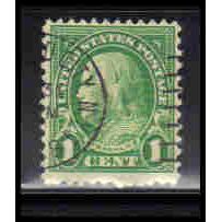 Used 632 1c Benjamin Franklin Just Clears KA7184