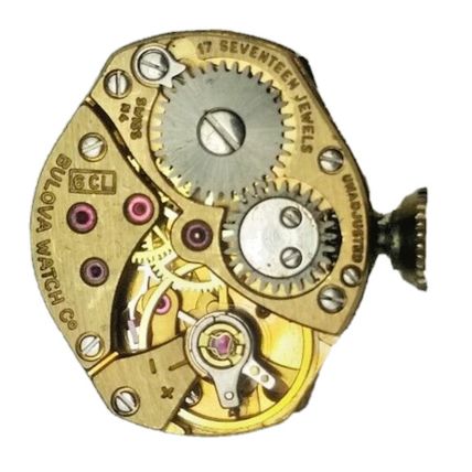 Bulova Model 6CL Used 17 J Yellow Watch Movement 6.75 x 8''' =15.3 x 18 mm Runs