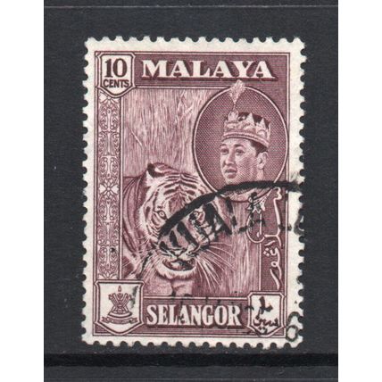 Malaysia (Selangor) - 1961-62 - 10c Deep Maroon (sg134) Used #2