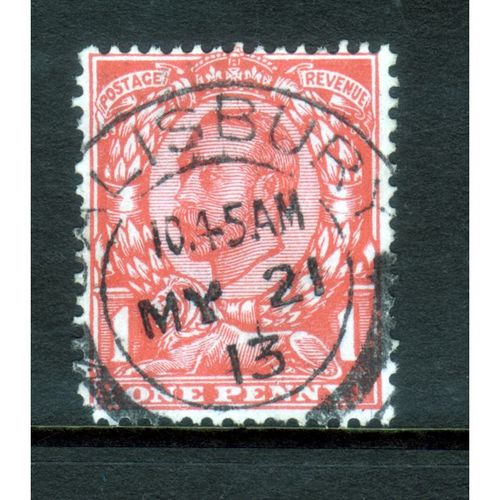 GREAT BRITAIN 1912 GEORGE V SG 345 1d SCARLET FINE USED#8