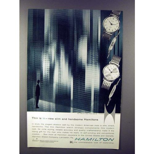 1960 Hamilton T-402, Thinline 4000 Watch Ad