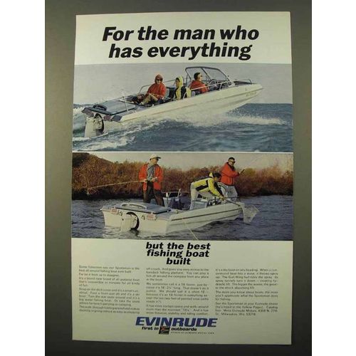 1966 Evinrude Sportsman Boat Ad - Has Everything