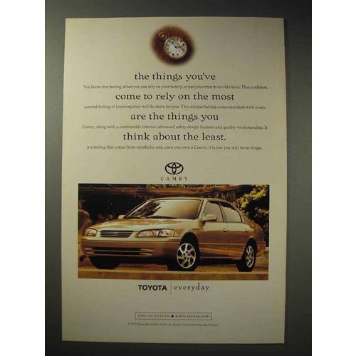 1998 Toyota Camry Car Ad - Come to Rely on the Most