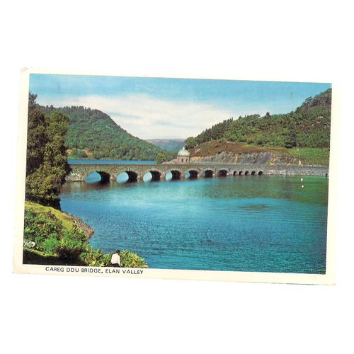 CAREG DDU BRIDGE, ELAN VALLEY. WALES , unused vintage postcard #