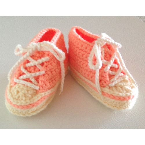Baby booties #B029 crochet converse trainers tennis shoes footwear 0-12 months