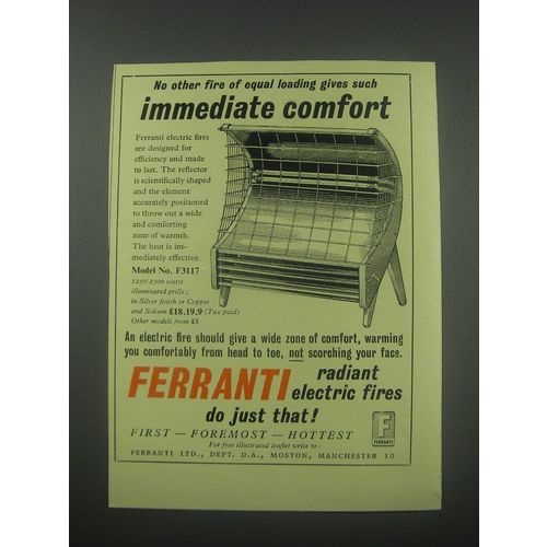 1954 Ferranti Model No. F3117 Electric Fire Advertisement